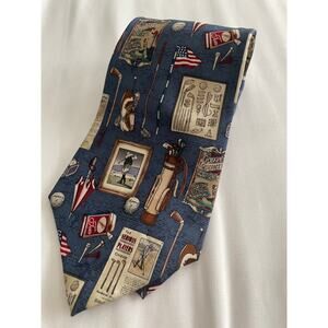 TANGO by Max Raab Golf Theme 100% Silk Tie Approx. 59x3.75
